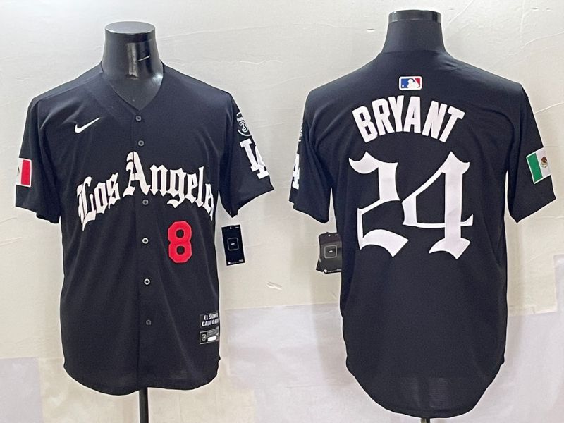 Men Los Angeles Dodgers #24 Bryant Black Five generations Joint Name 2025 Nike MLB Jersey style 5